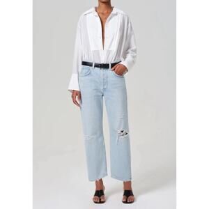 Citizens of Humanity Dahlia Bow Leg Baby Roll Jeans In Liri Light Wash Size 28